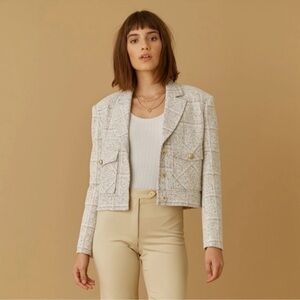 French Mauve Classic Tweed Jacket XS